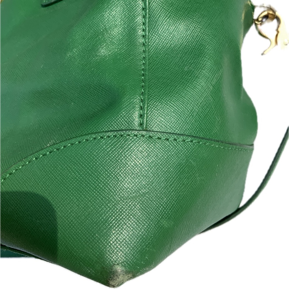 Tory Burch Saffiano Leather Robinson Satchel/Crossbody Kelly Green - Picture 7 of 16
